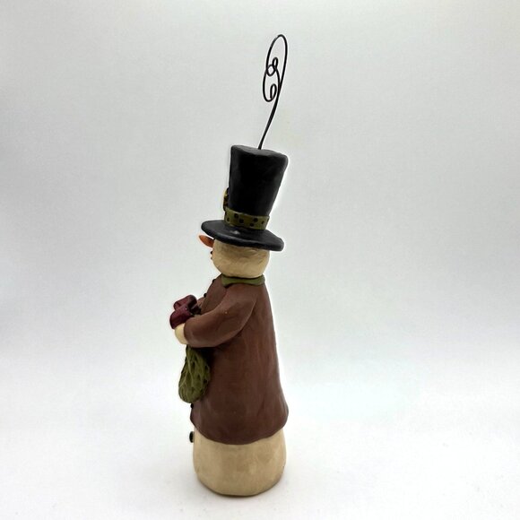 Blossom Bucket Figure Snowman Holding Wreath Christmas Holiday Folk Art Suzi - Picture 4 of 6